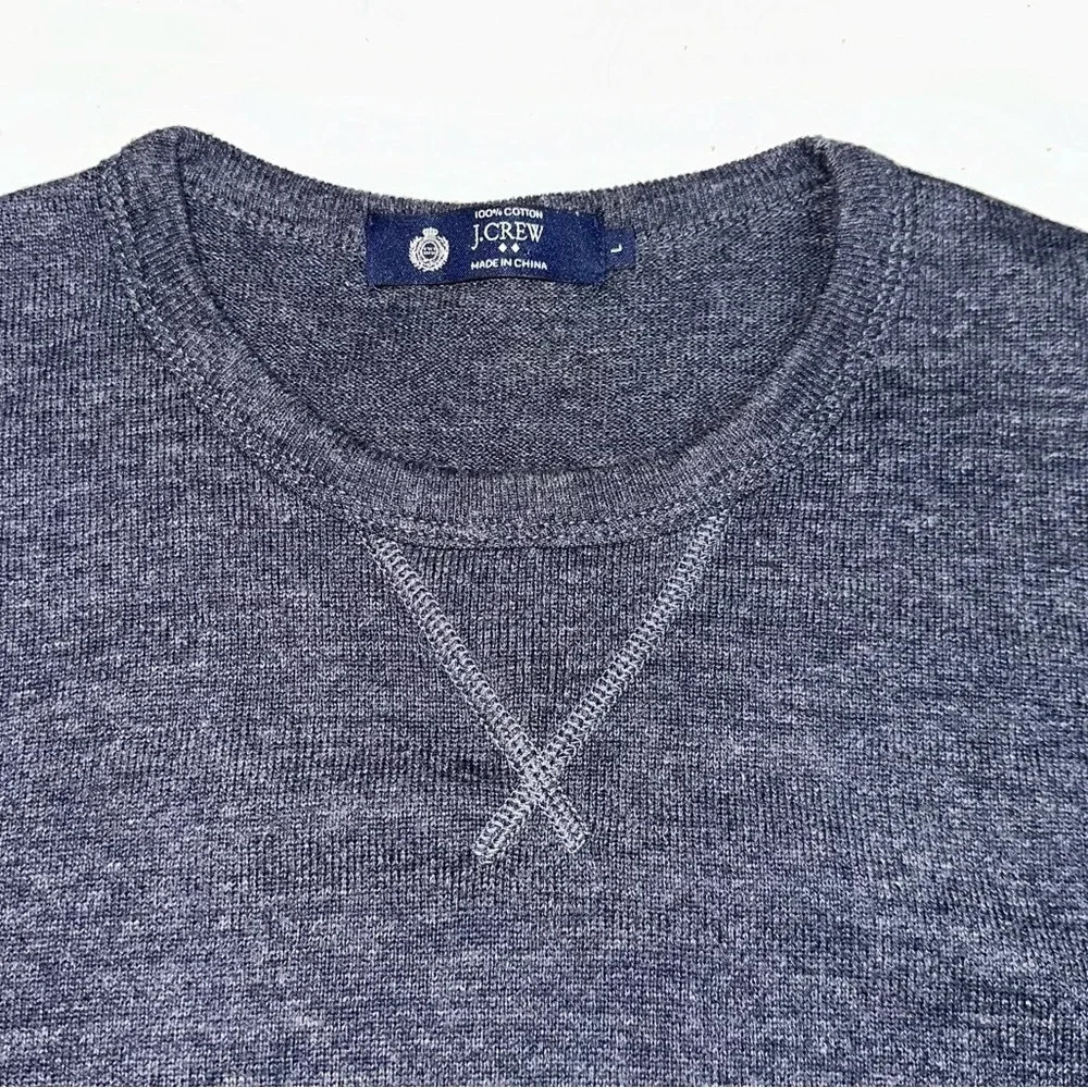 J. Crew Factory Men’s pullover light weight sweater crew neck Large Blue preppy - Picture 2 of 4